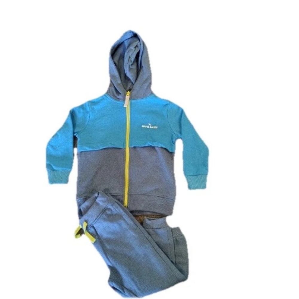 Eddie Bauer Toddler Boys 2 Piece Hoodie Jacket Sweat Pants Blue Size 2T NWT $64